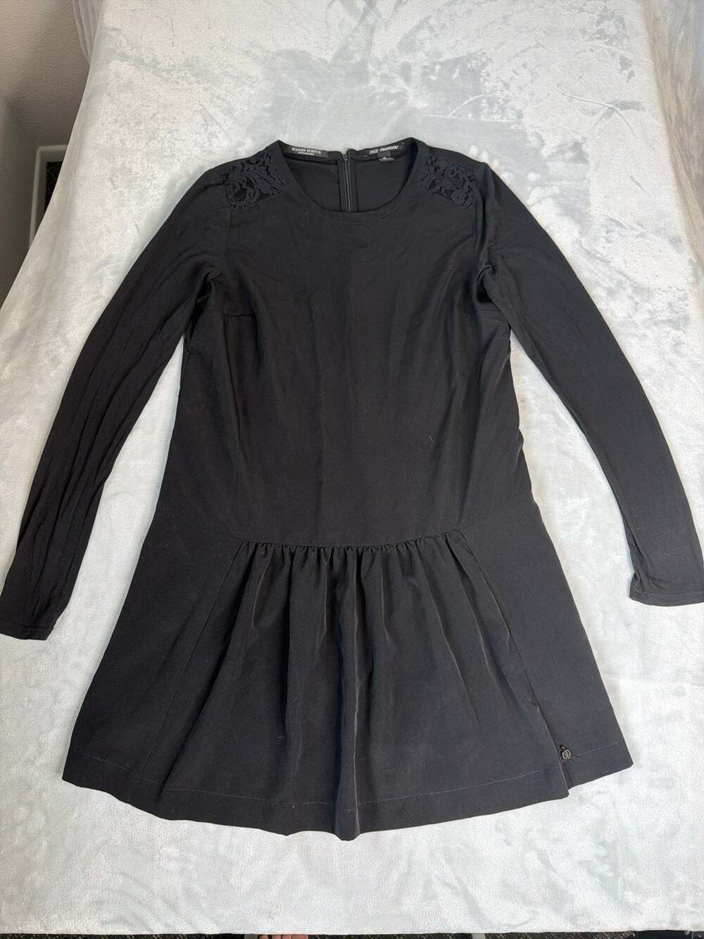 Maison Scotch "Jolie Vagabonde" Mixed Media Black Knit Dress size 3